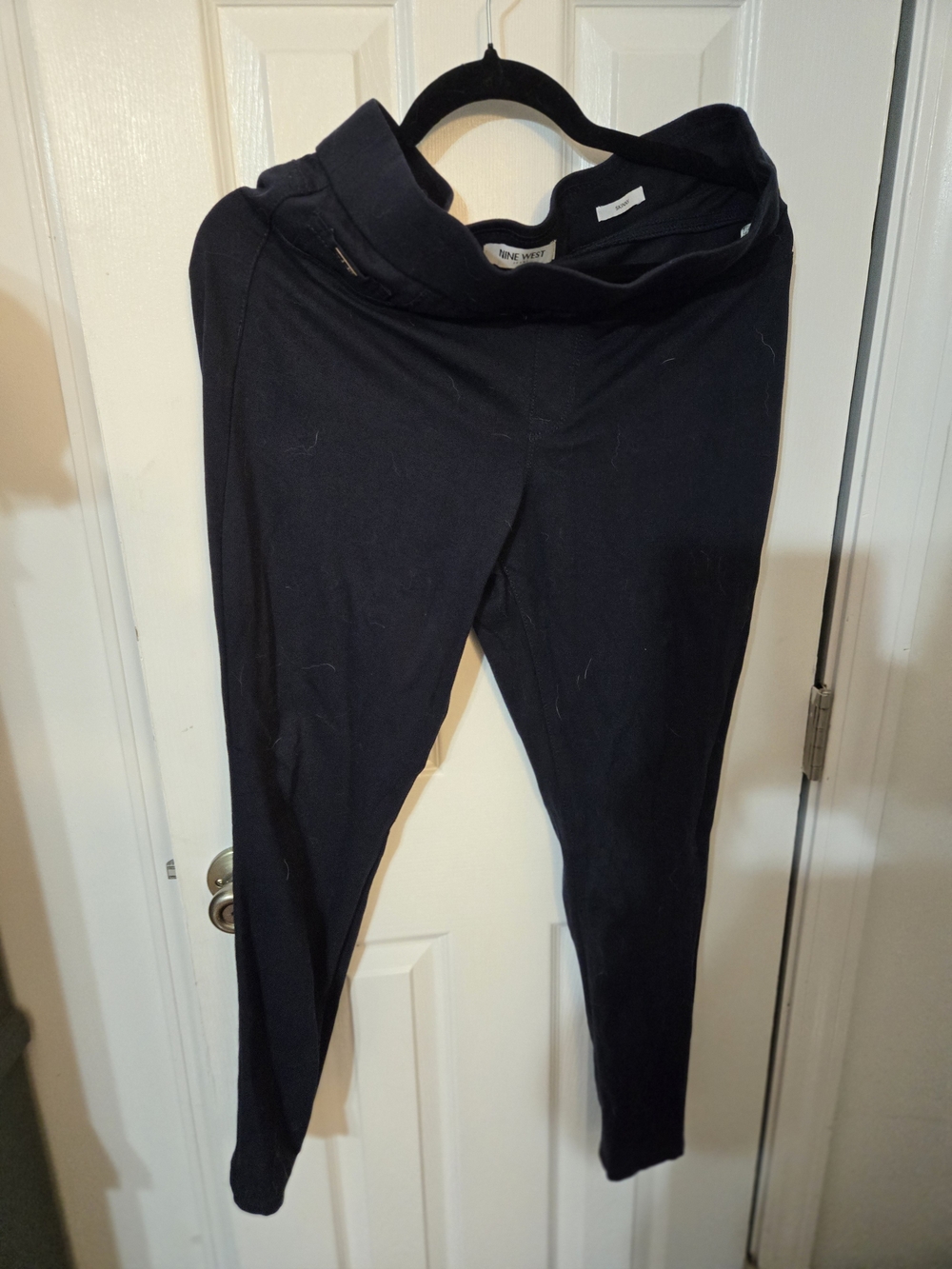 Nine West Black Fold-Over Waist Leggings